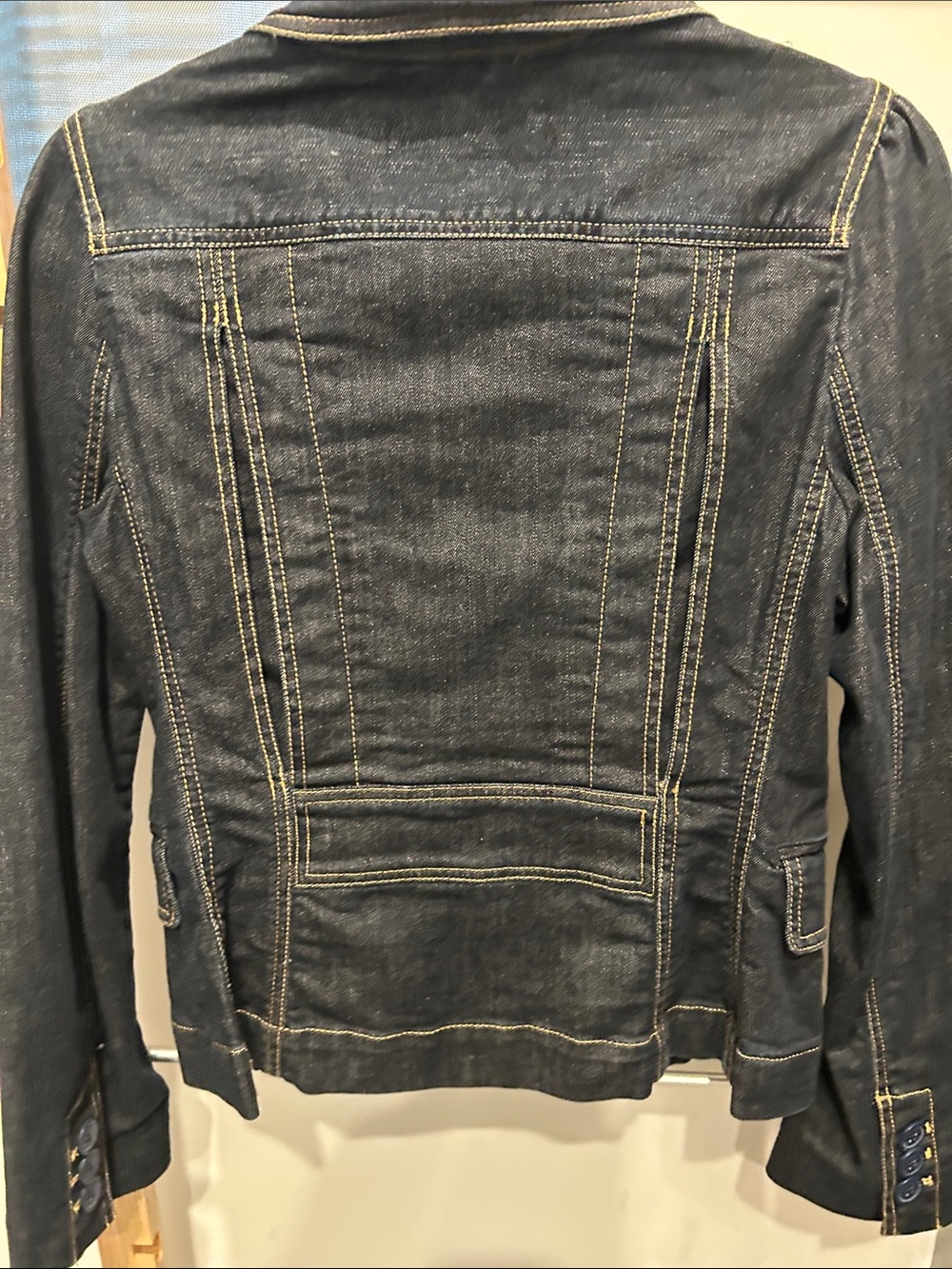 Marc Jacobs Dark Blue Denim Blazer with Contrast Stitching - Picture 5 of 5